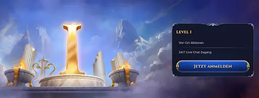 “Cazeus Level 1 Vorteile” “Level 1 Bonus mit exklusiven Aktionen und 24/7 Live Chat”